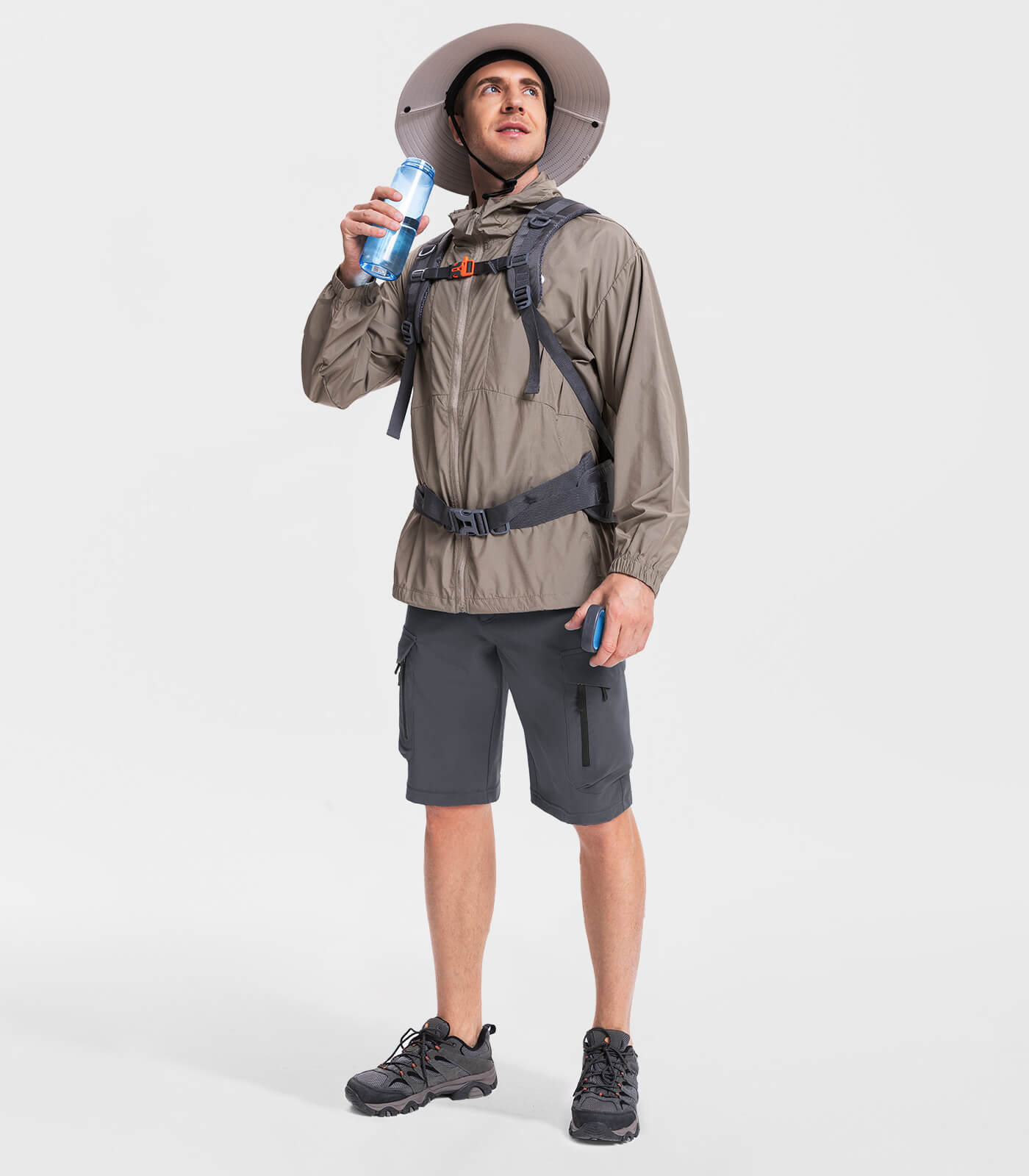 Herren Wander-Cargoshorts mit 7 Taschen, schnelltrocknend, lässig - TrailPioneer M025