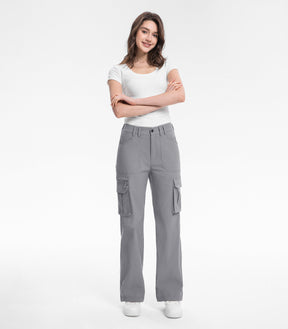 Pantaloni da trekking cargo da donna a vita alta - HikerFlex W037