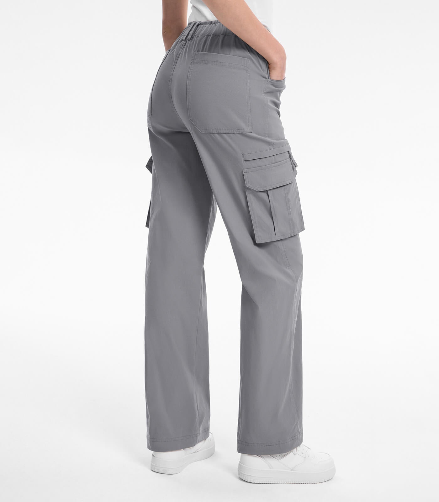 Pantaloni da trekking cargo da donna a vita alta - HikerFlex W037
