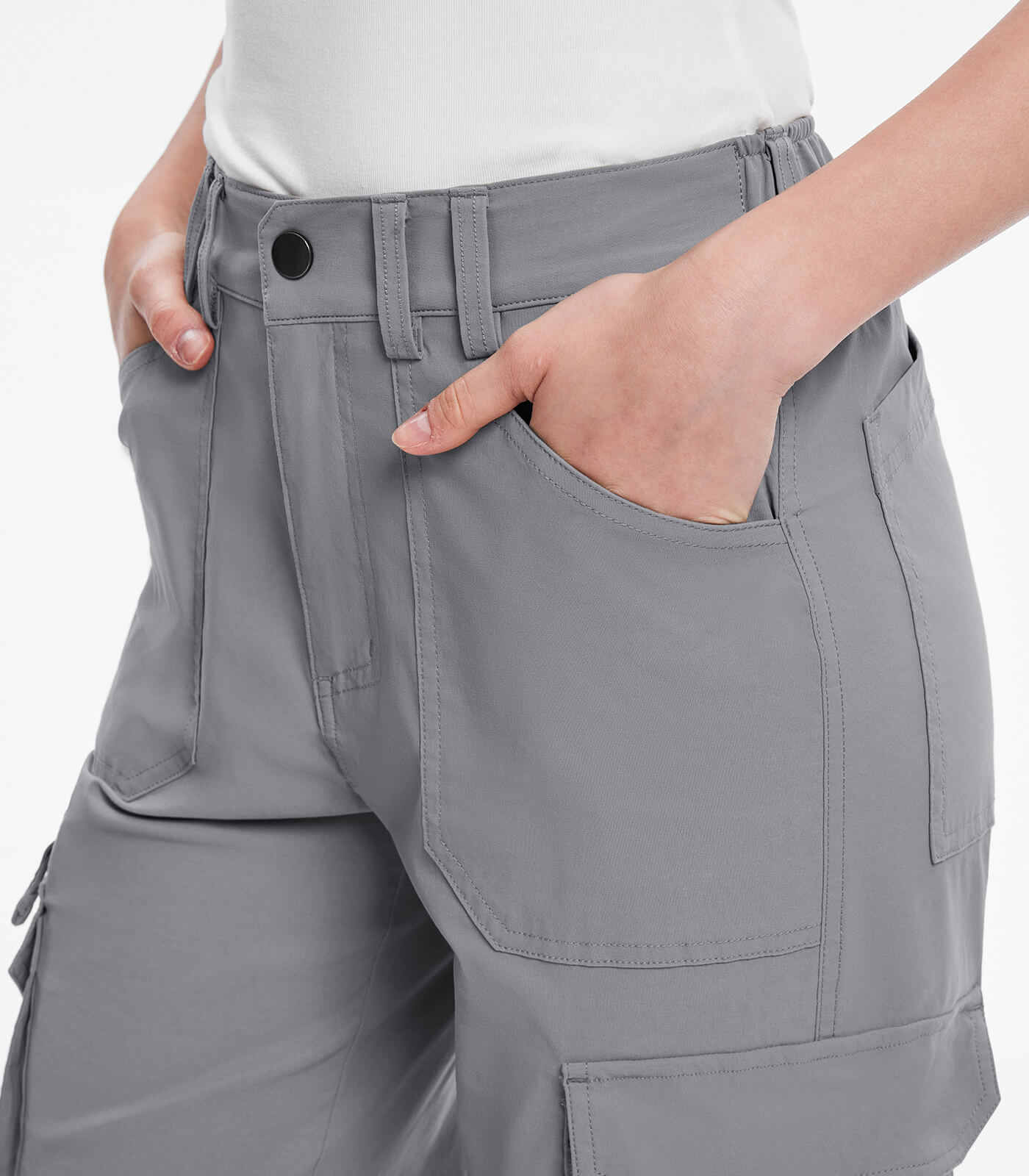 Pantaloni da trekking cargo da donna a vita alta - HikerFlex W037