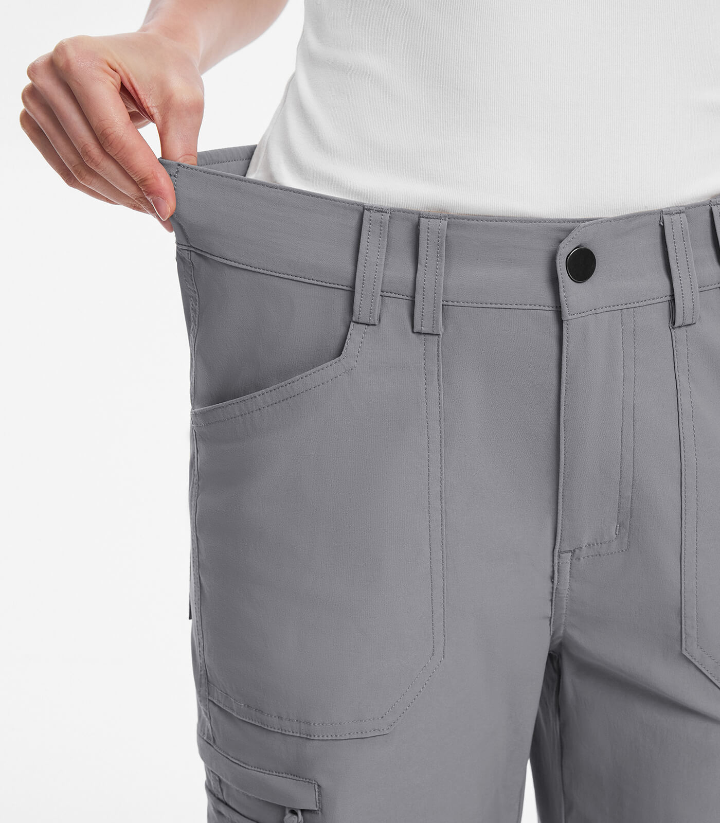 Pantaloni da trekking cargo da donna a vita alta - HikerFlex W037