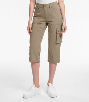 Women's Cargo Capris Pants High Waist Waterproof Hiking - HikerFlex W012