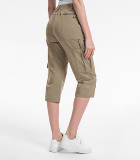 Women's Cargo Capris Pants High Waist Waterproof Hiking - HikerFlex W012