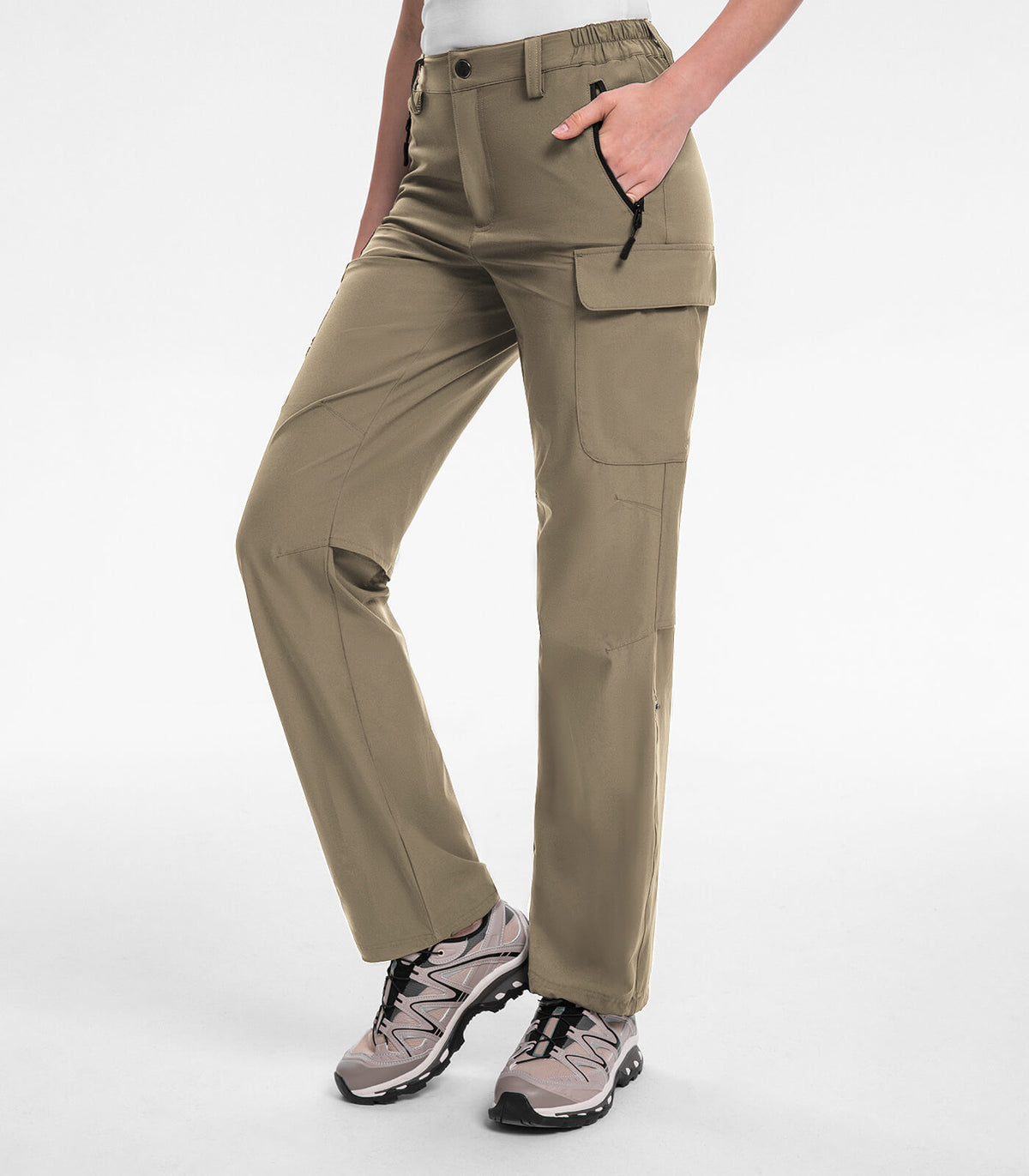 Women's Hiking Cargo Pants #Color_khaki
