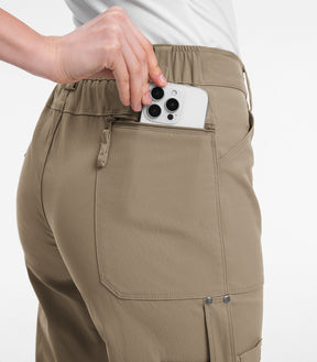 Women's Cargo Capris Pants High Waist Waterproof Hiking - HikerFlex W012