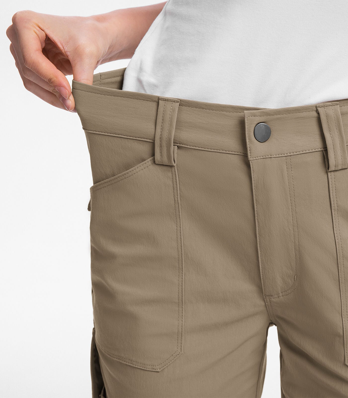 Women's Cargo Capris Pants High Waist Waterproof Hiking - HikerFlex W012
