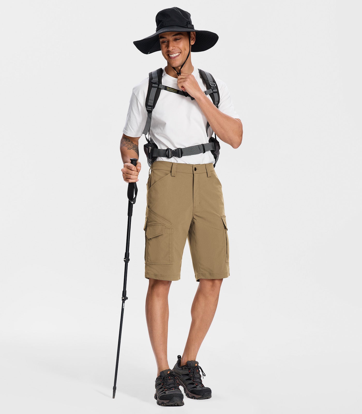 Pantaloni scurți cargo pentru drumeții bărbați - TrailPioneer M043
