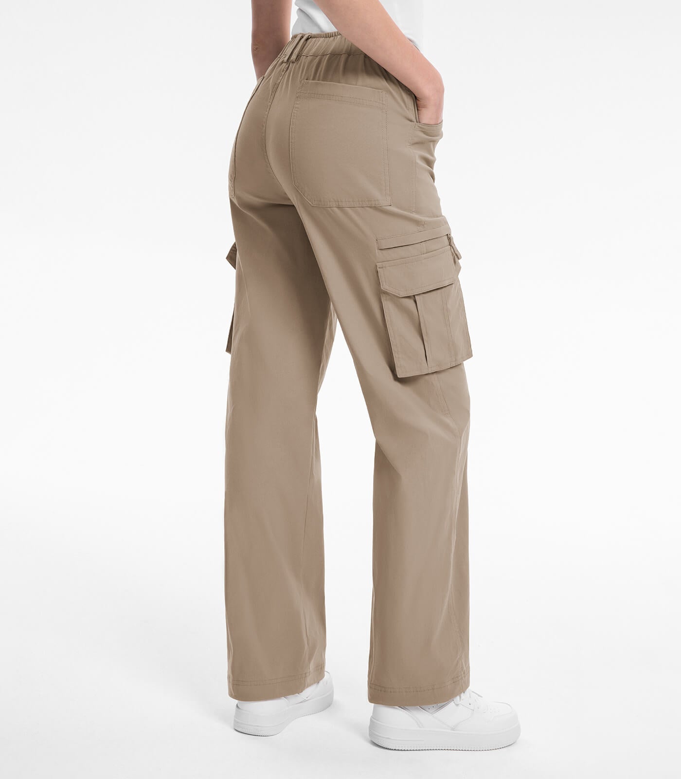 Pantaloni da trekking cargo da donna a vita alta - HikerFlex W037