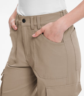 Pantaloni da trekking cargo da donna a vita alta - HikerFlex W037
