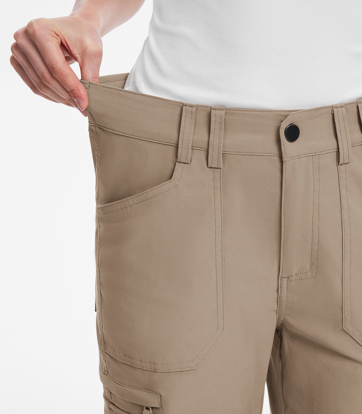 Pantaloni da trekking cargo da donna a vita alta - HikerFlex W037