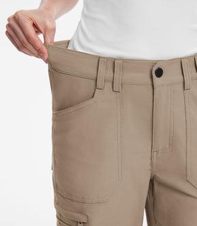 Pantaloni da trekking cargo da donna a vita alta - HikerFlex W037
