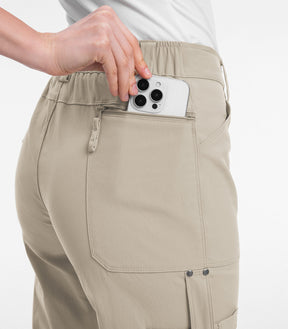 Women's Cargo Capris Pants High Waist Waterproof Hiking - HikerFlex W012