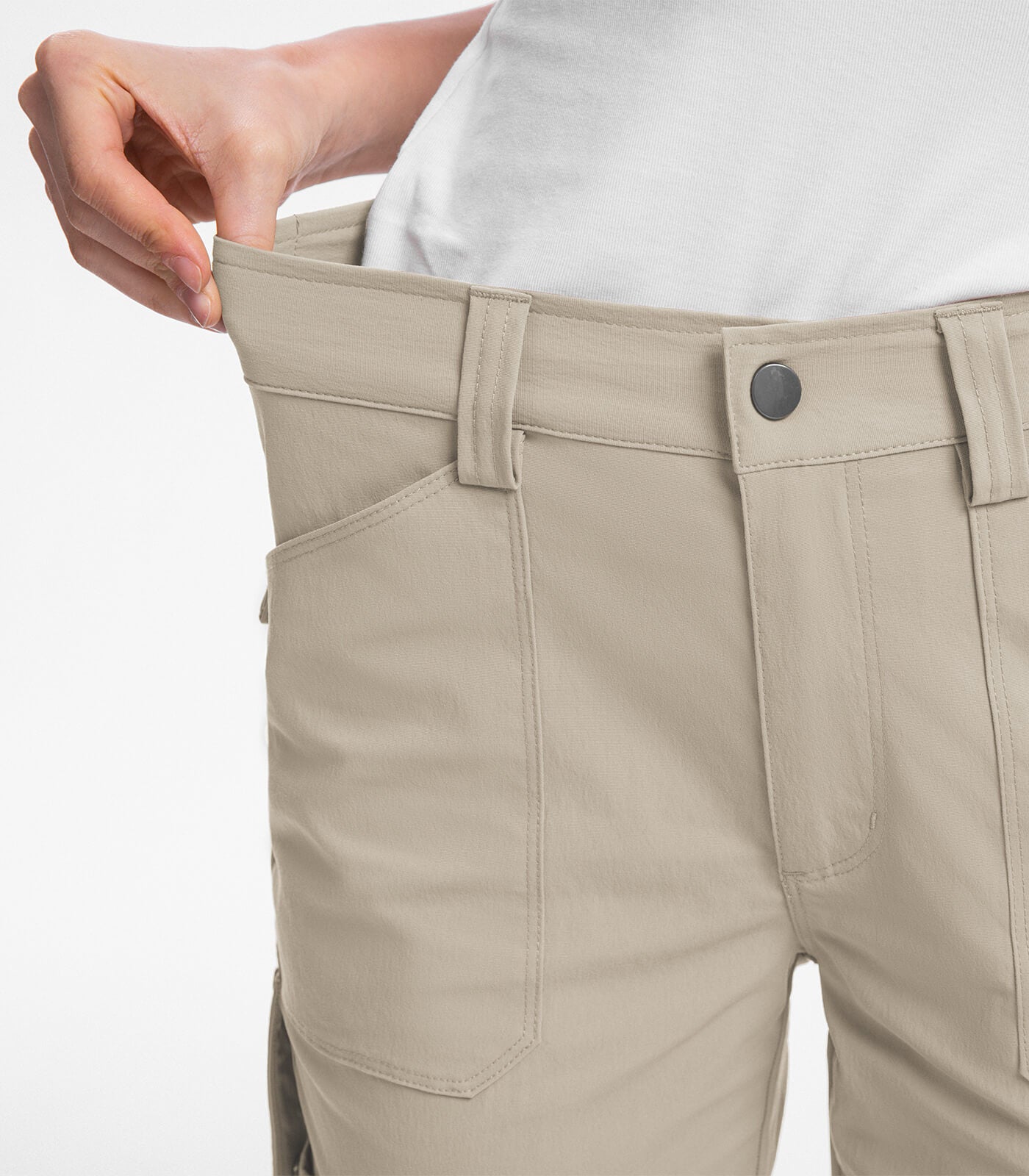 Women's Cargo Capris Pants High Waist Waterproof Hiking - HikerFlex W012