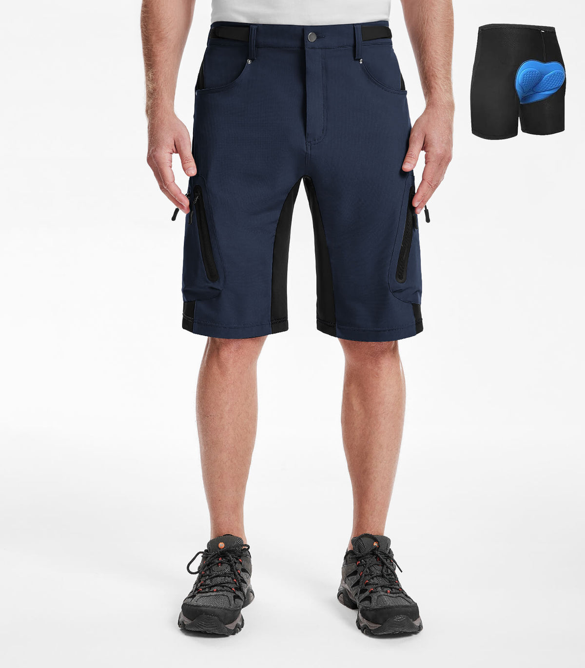 Men's Hiking Cargo Shorts #Color_Navy