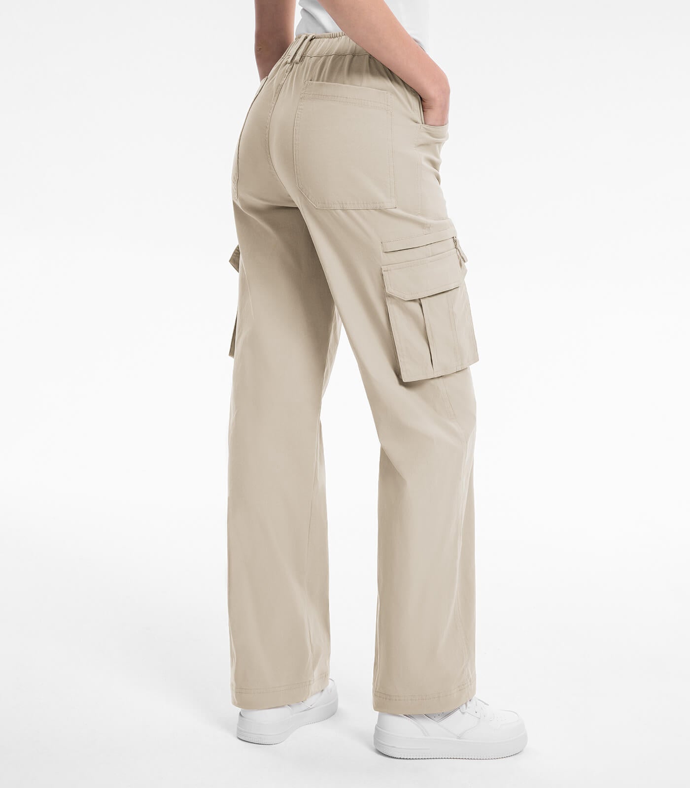 Pantaloni da trekking cargo da donna a vita alta - HikerFlex W037