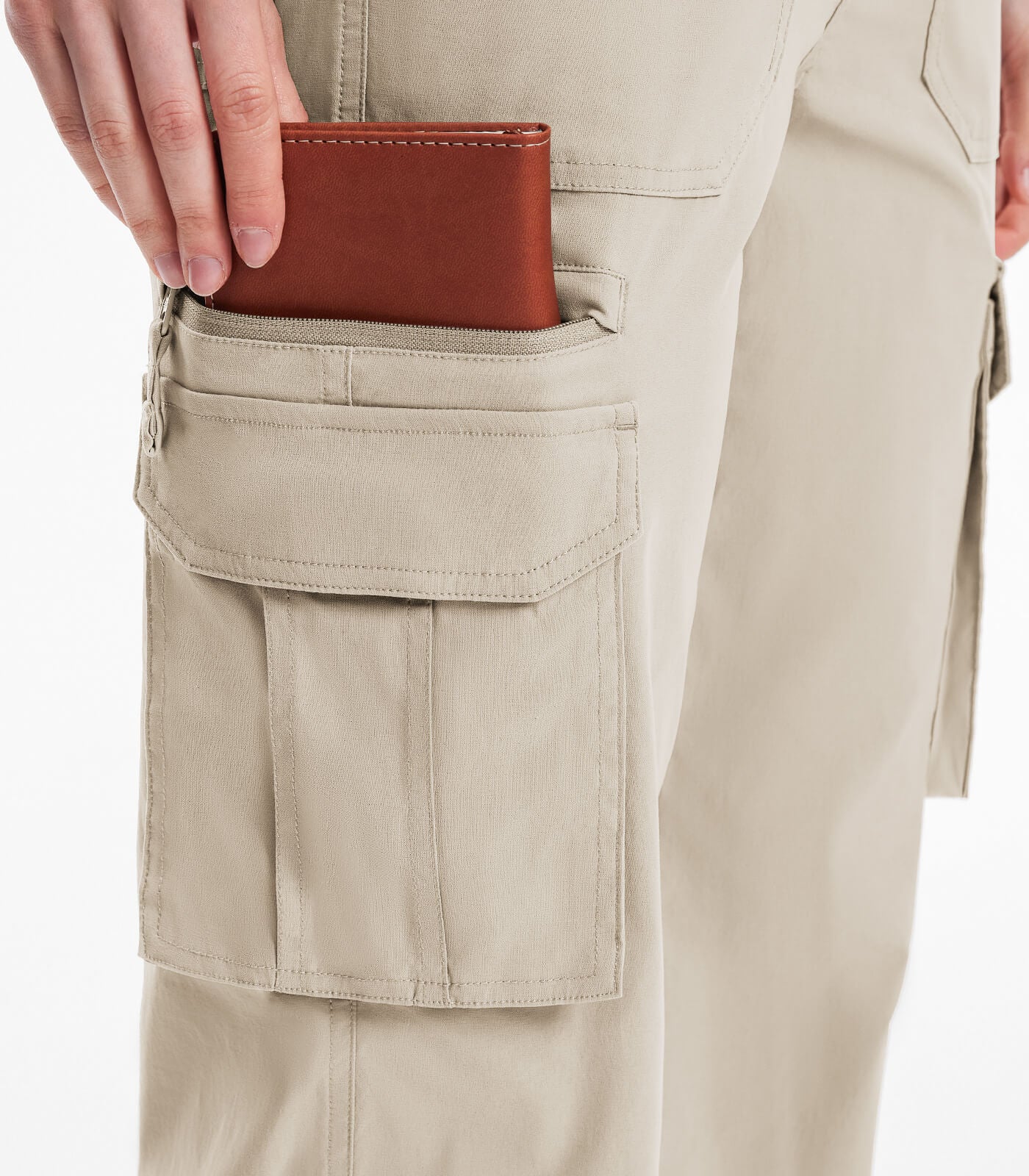 Pantaloni da trekking cargo da donna a vita alta - HikerFlex W037