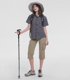 Women's Cargo Capris Pants High Waist Waterproof Hiking - HikerFlex W012