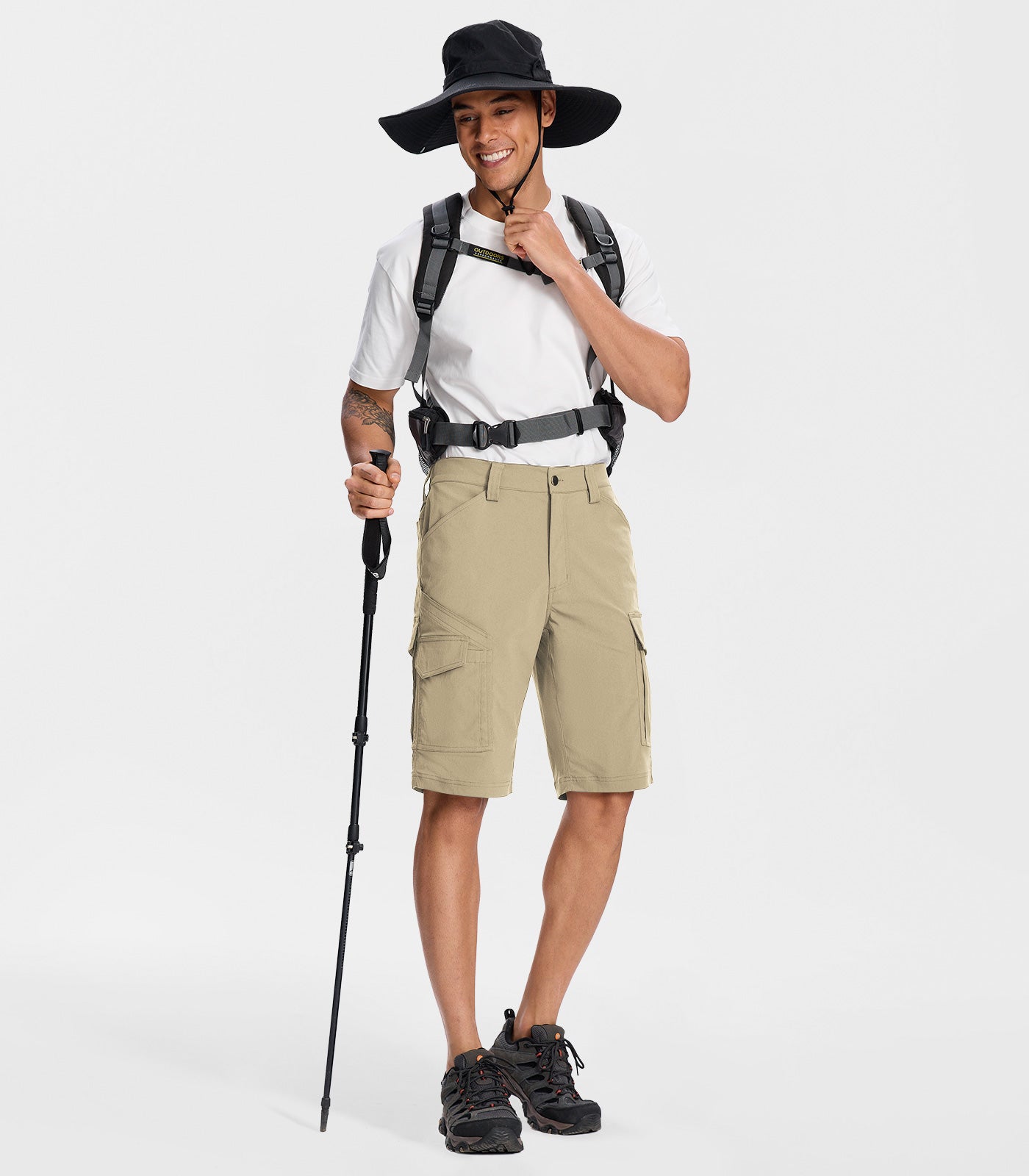 Pantaloni scurți cargo pentru drumeții bărbați - TrailPioneer M043