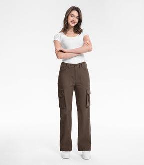 Pantaloni da trekking cargo da donna a vita alta - HikerFlex W037